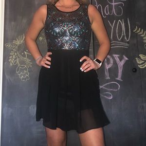 deb formal beaded mini dress